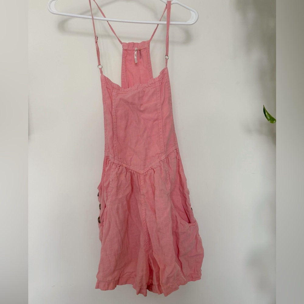 Free People Pink Overalls